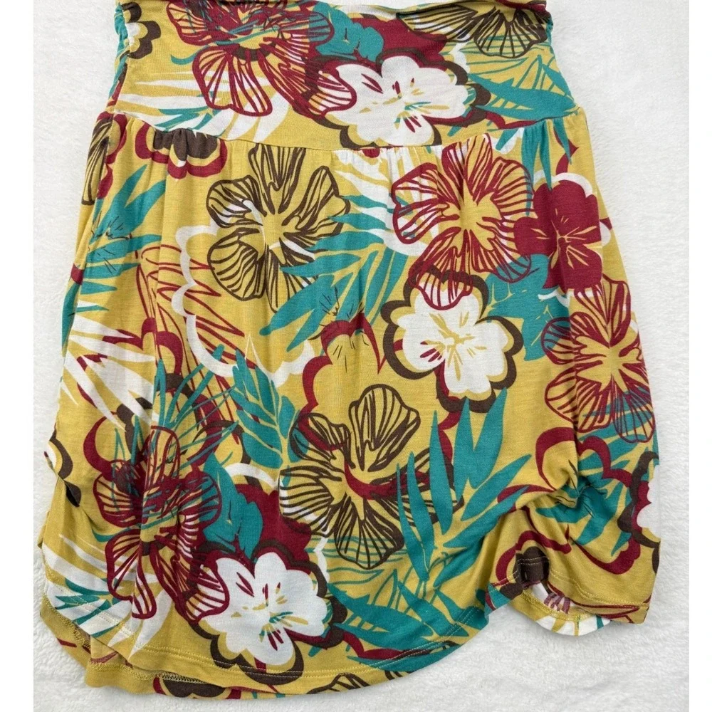 American‎ Rag Cie Asymmetrical Floral Skirt Womens S Yellow Tropical Boho Beach